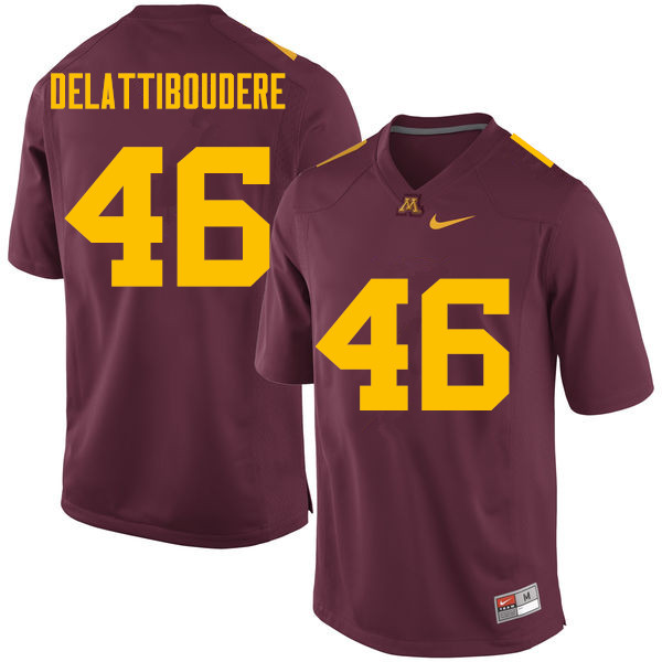 Men #46 Winston DeLattiboudere Minnesota Golden Gophers College Football Jerseys Sale-Maroon